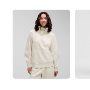 lululemon athletica Half-Zip Pullover in Cream